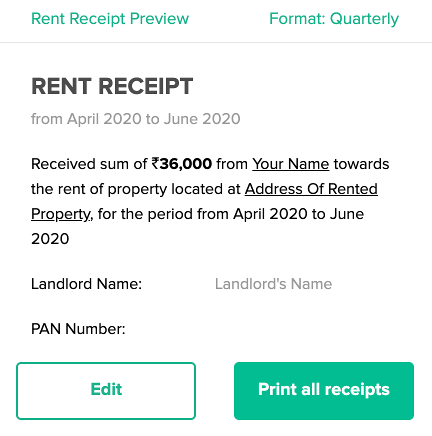 Generate Rent Receipt Online Free Rent Receipt Generator